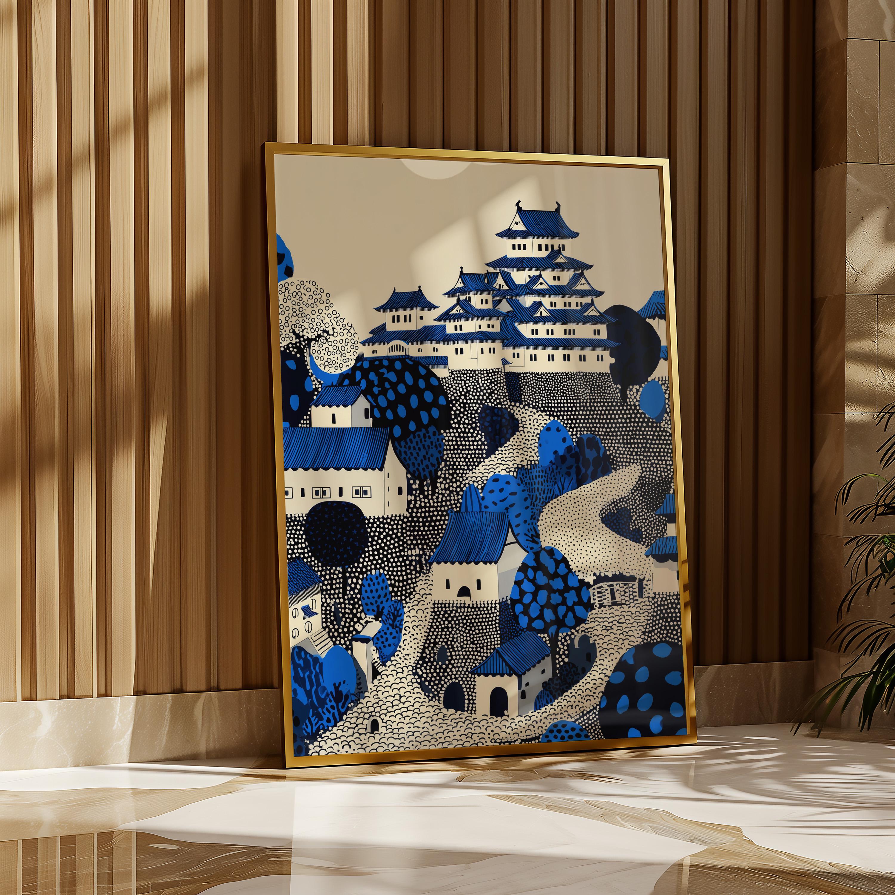 Himeji Castle Japan Wall Art Print, Pop Art Modern Poster Japanese Travel Gift Canvas