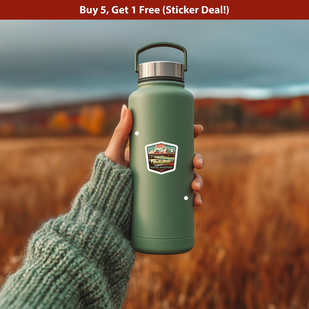 Riding Mountain National Park Sticker, Vinyl Canada Manitoba, Retro Water Bottle Decal Hiking