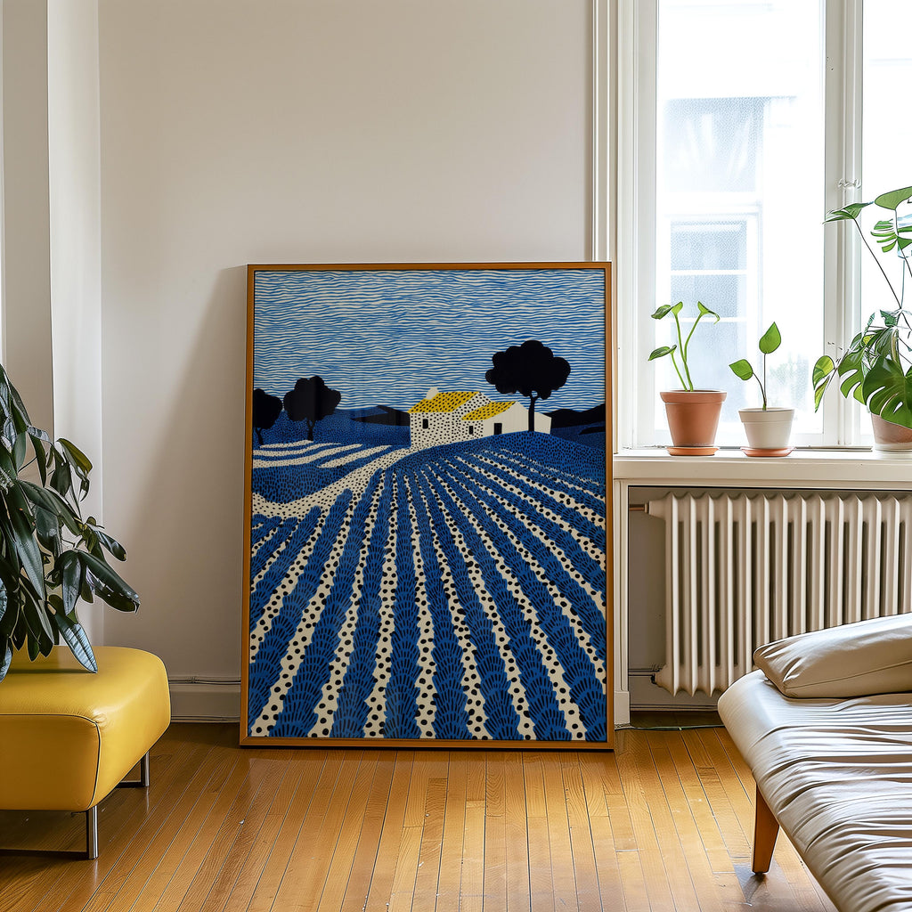 Provence Lavender Farm Wall Art, French Landscape Field Modern Print, France Poster Travel Gift