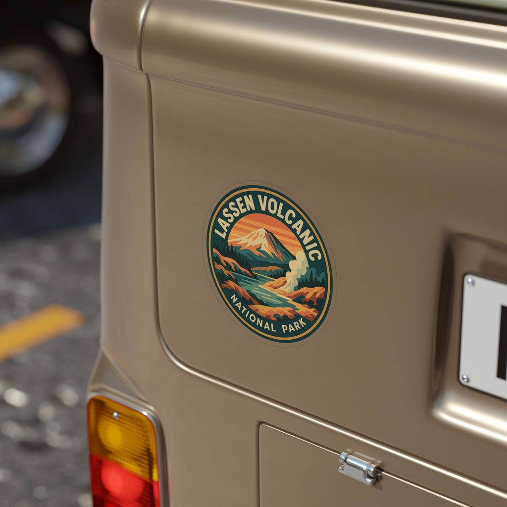 Lassen Volcanic National Park Car Sticker, Retro Vinyl Decal Bumper Sticker, Vintage Waterproof Camping