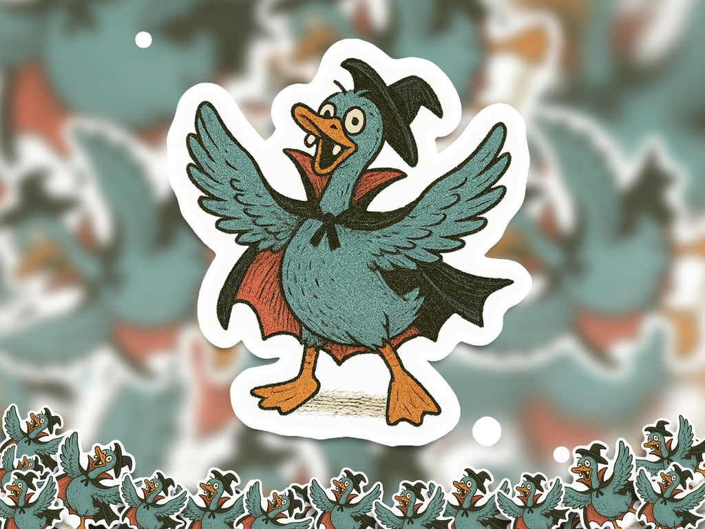 Witchy Goose Sticker, Spooky Halloween Waterproof Decal for tumbler, kindle