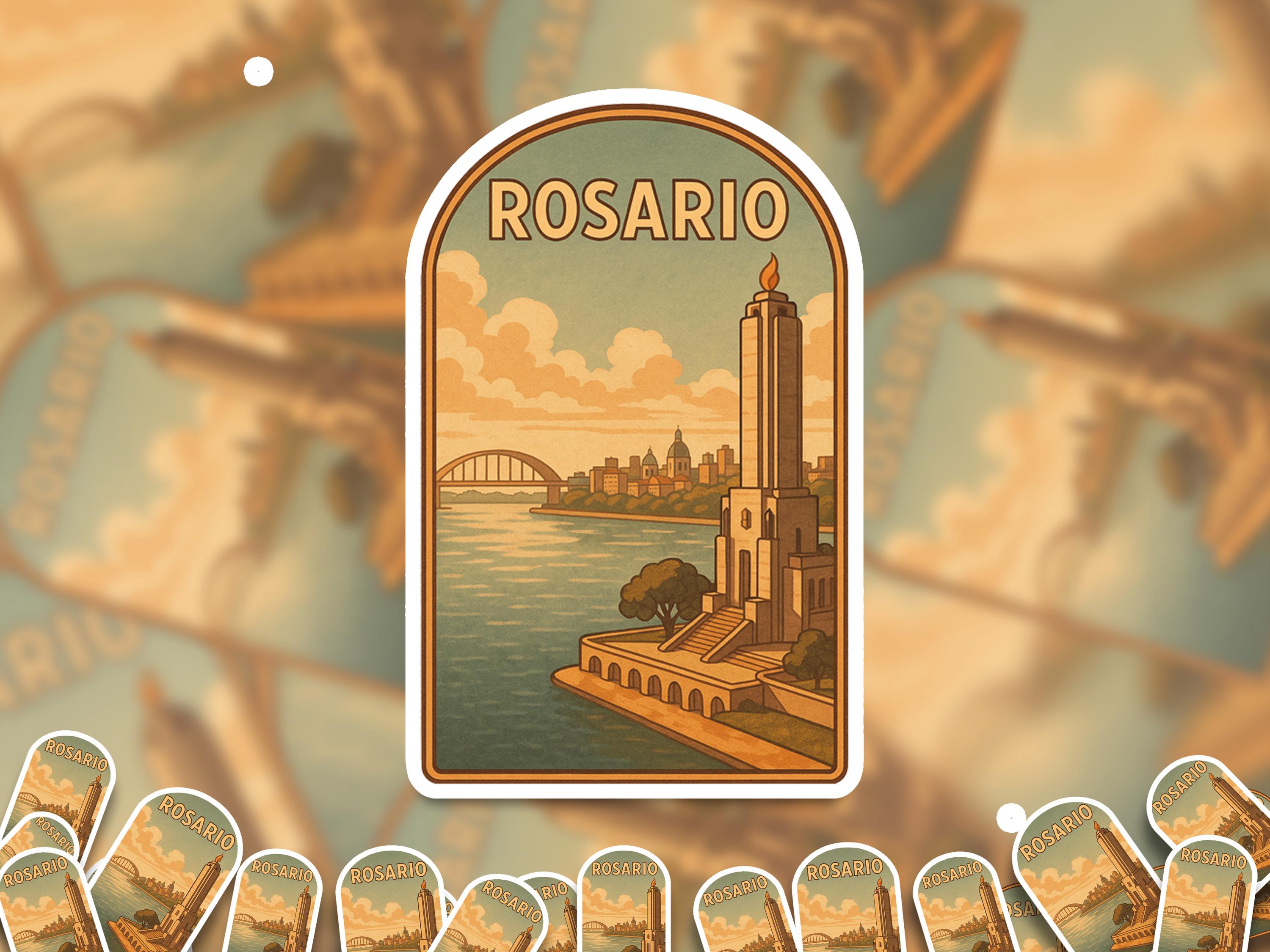 Rosario Argentina Sticker, Vintage City Vinyl Decal, Retro Travel Lover Collection, Journal Scrapbook