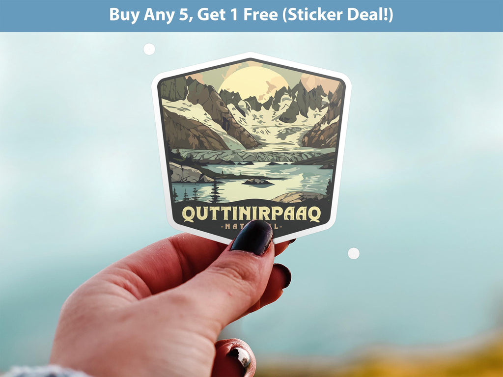 Quttinirpaaq2 National Park Sticker, Vinyl Canada Nunavut, Retro Water Bottle Decal Hiking