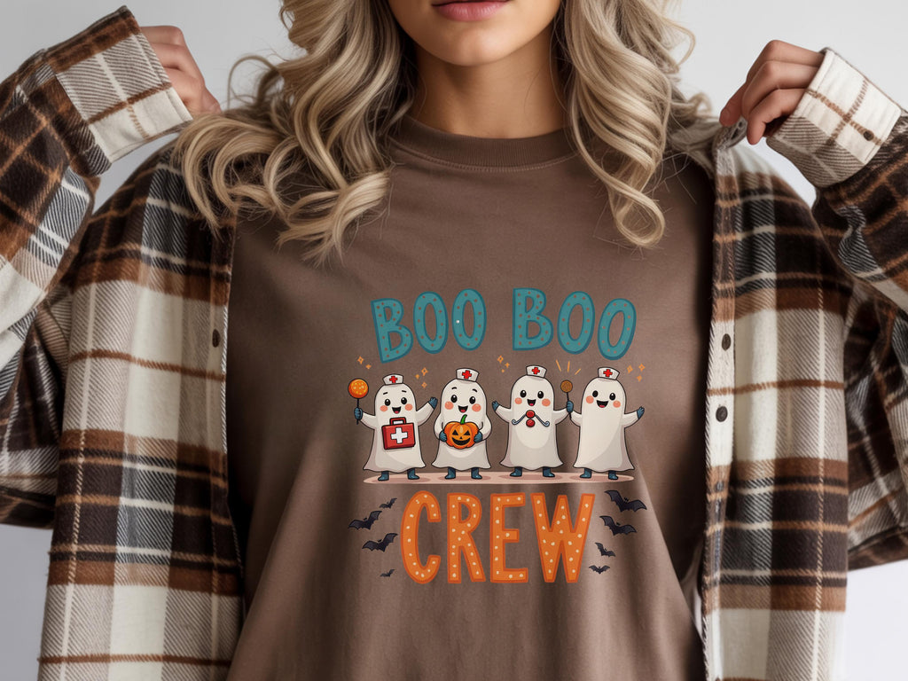 Boo Boo Crew Halloween Nurse Sweatshirt, Cute Ghost Medical Shirt, Funny Fall Spooky Season Gift for Nurse or Healthcare Worker