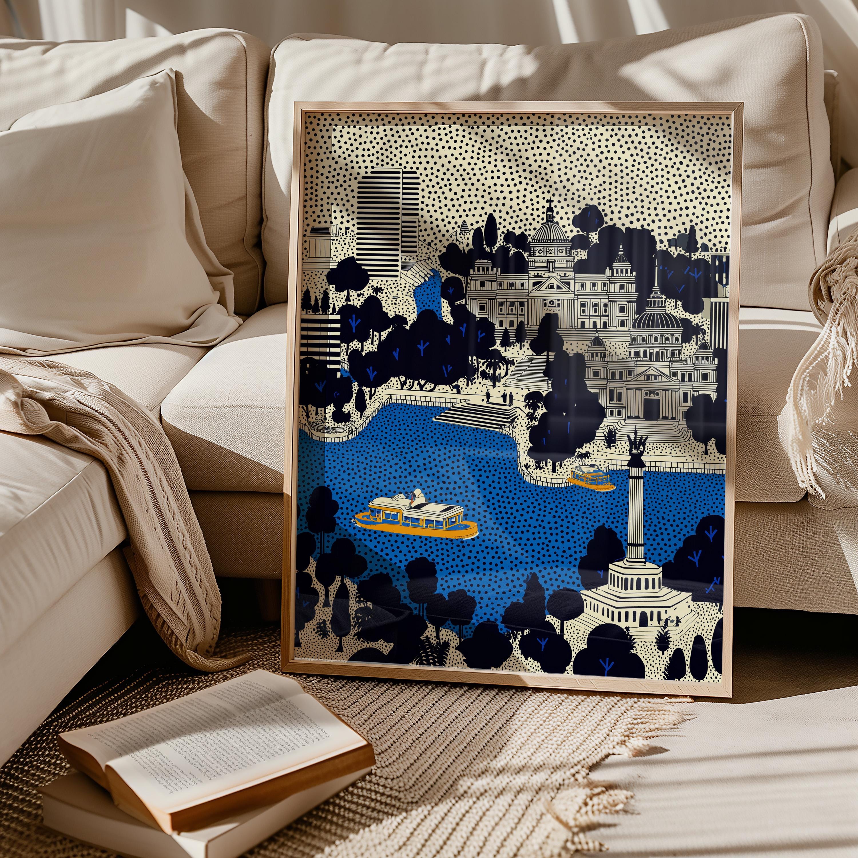 Mexico City Mexico Wall Art Print, Pop Art Modern Large Size Poster Mexican Travel Gift Canvas
