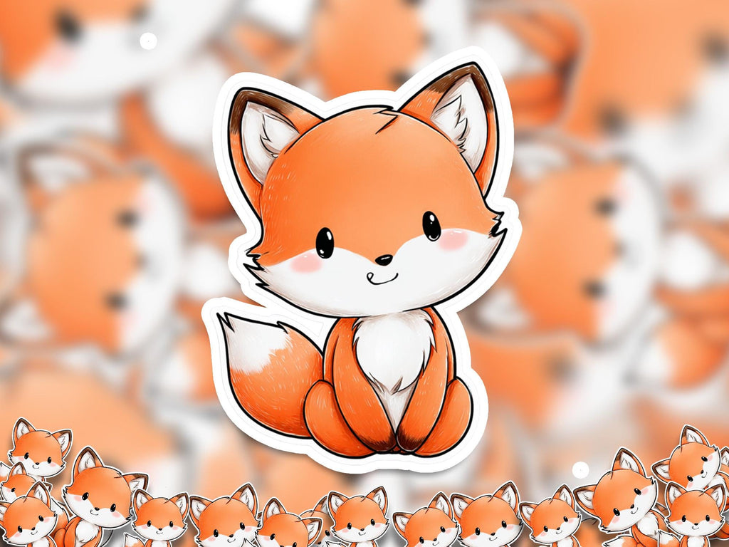Kawaii Fox Sticker: Waterproof Vinyl Decal for Laptop & Tumbler