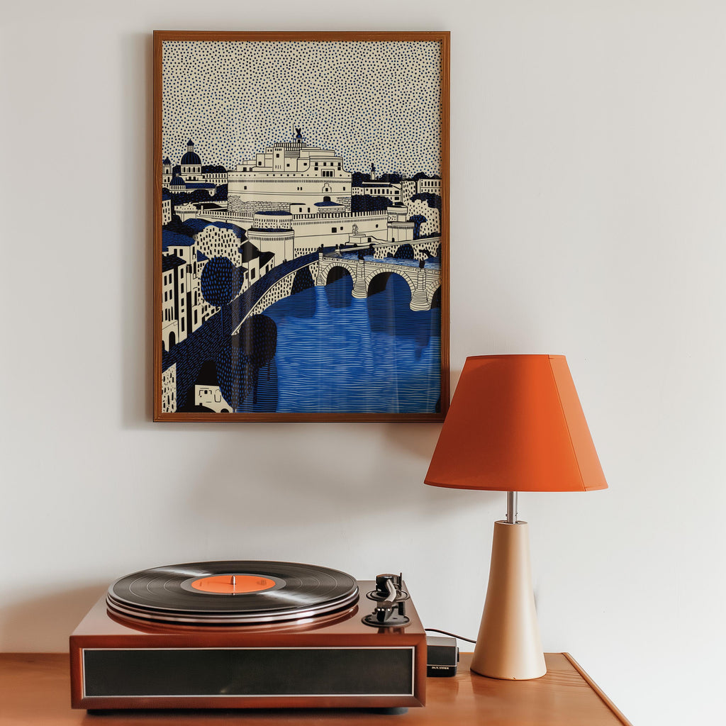 Castel Sant'Angelo Italy Wall Art Print, Pop Art Modern Poster Travel gift
