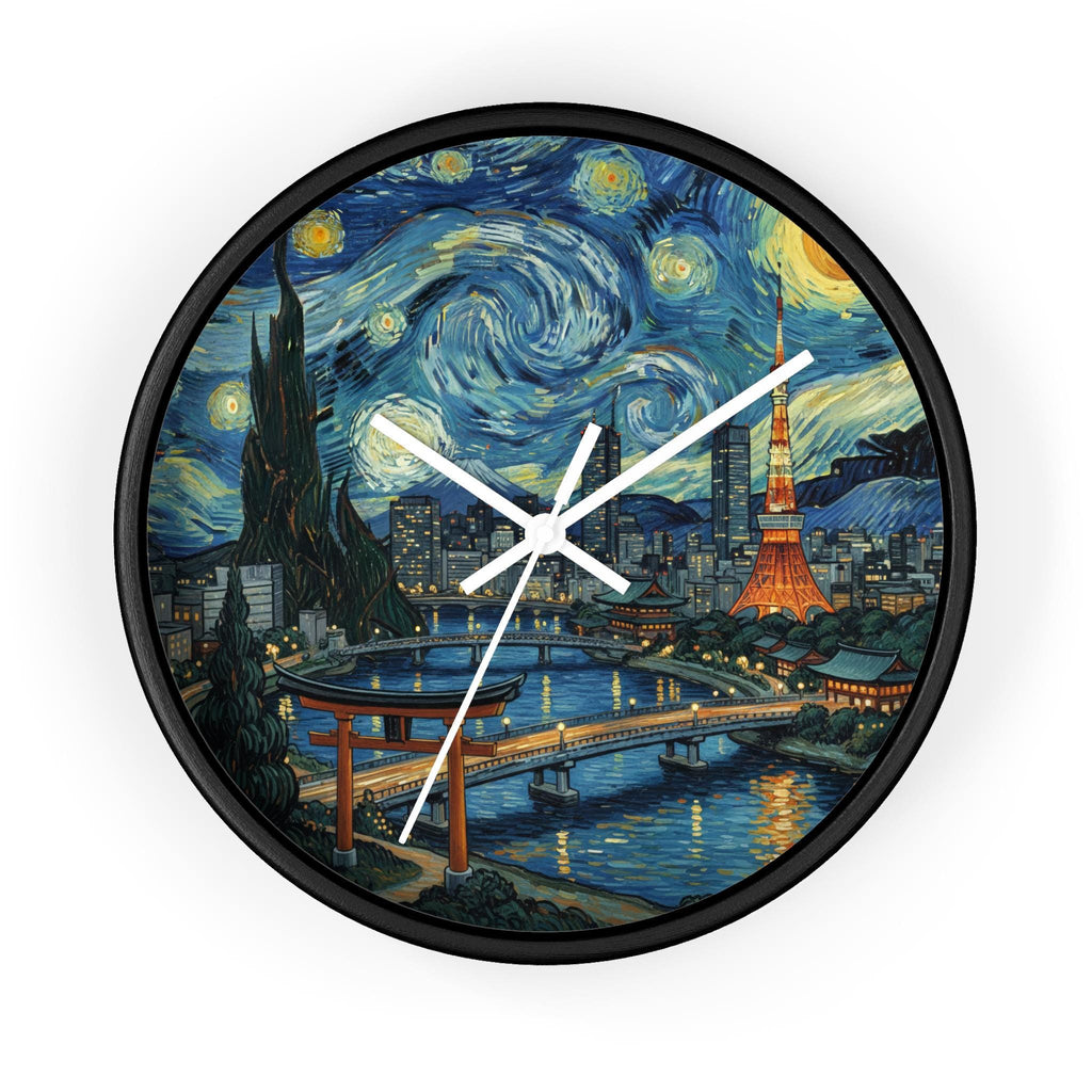 Tokyo Japan Wall Clock Vintage Van Gogh Starry Night Japanese Home Gift
