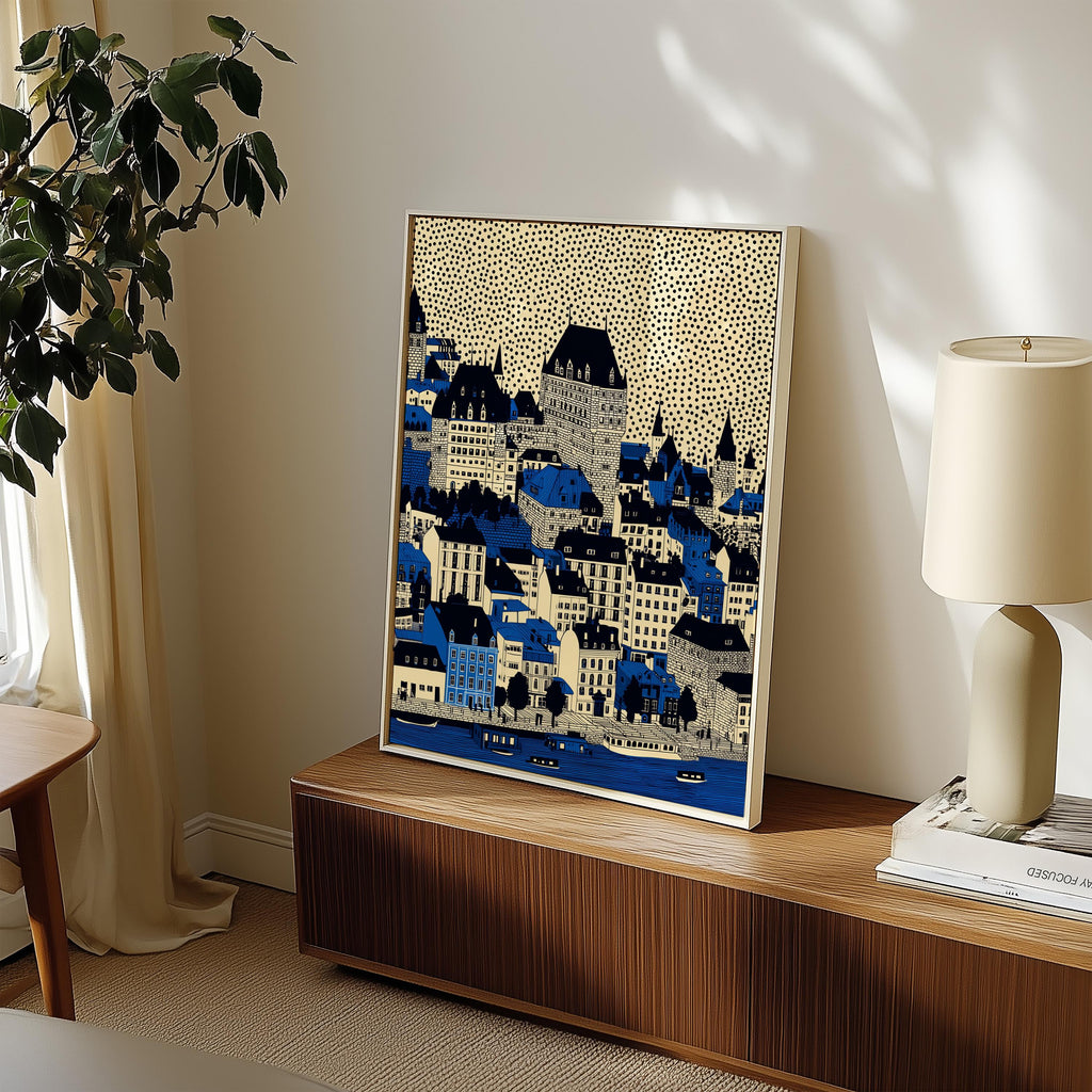 Quebec Wall Art Print, Pop Art Modern Large Size Poster Travel Gift Canvas Canada