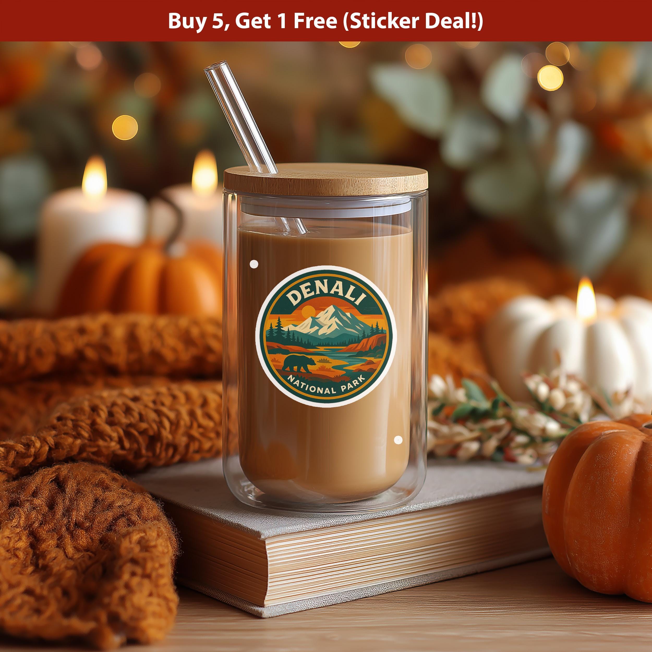 Denali National Park Sticker, Retro Vinyl Waterproof Decal, Vintage USA Travel Collection