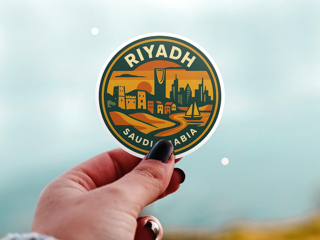 Riyadh Saudi Arabia Sticker Kiss-Cut Vinyl, Waterproof Decal, Retro Travel Lover Collection