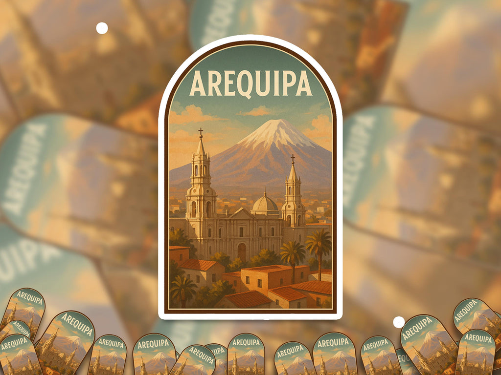 Arequipa Peru Sticker, Vintage City Vinyl Decal, Retro Travel Lover Collection, Journal Scrapbook