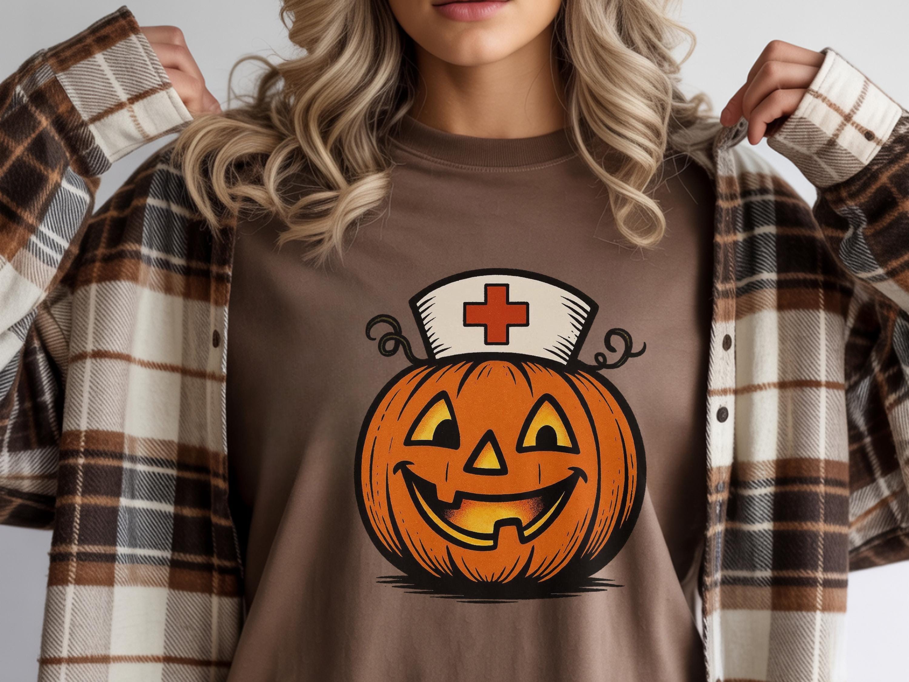 Pumpkin Nurse Halloween Sweatshirt, Cute Fall Crewneck Medical healthcare crew, Gift for Nurse, Spooky Season Vibes