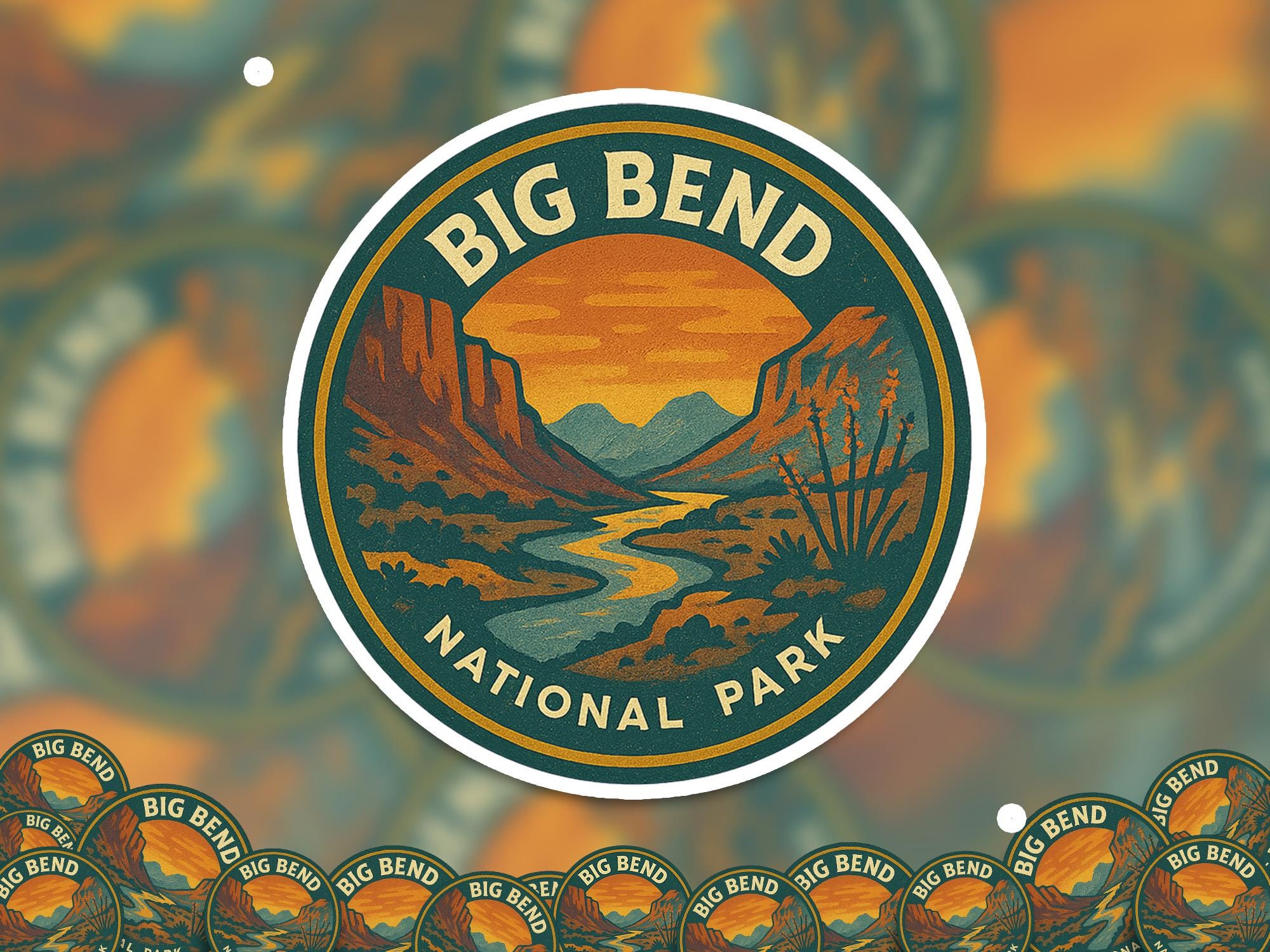 Big Bend National Park Sticker, Retro Vinyl Waterproof Decal, Vintage USA Travel Collection