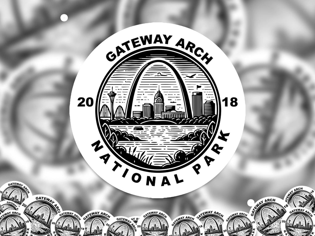 GateWay Arch National Park Sticker, Kiss-Cut Vinyl, Waterproof USA Decal Badge Collection
