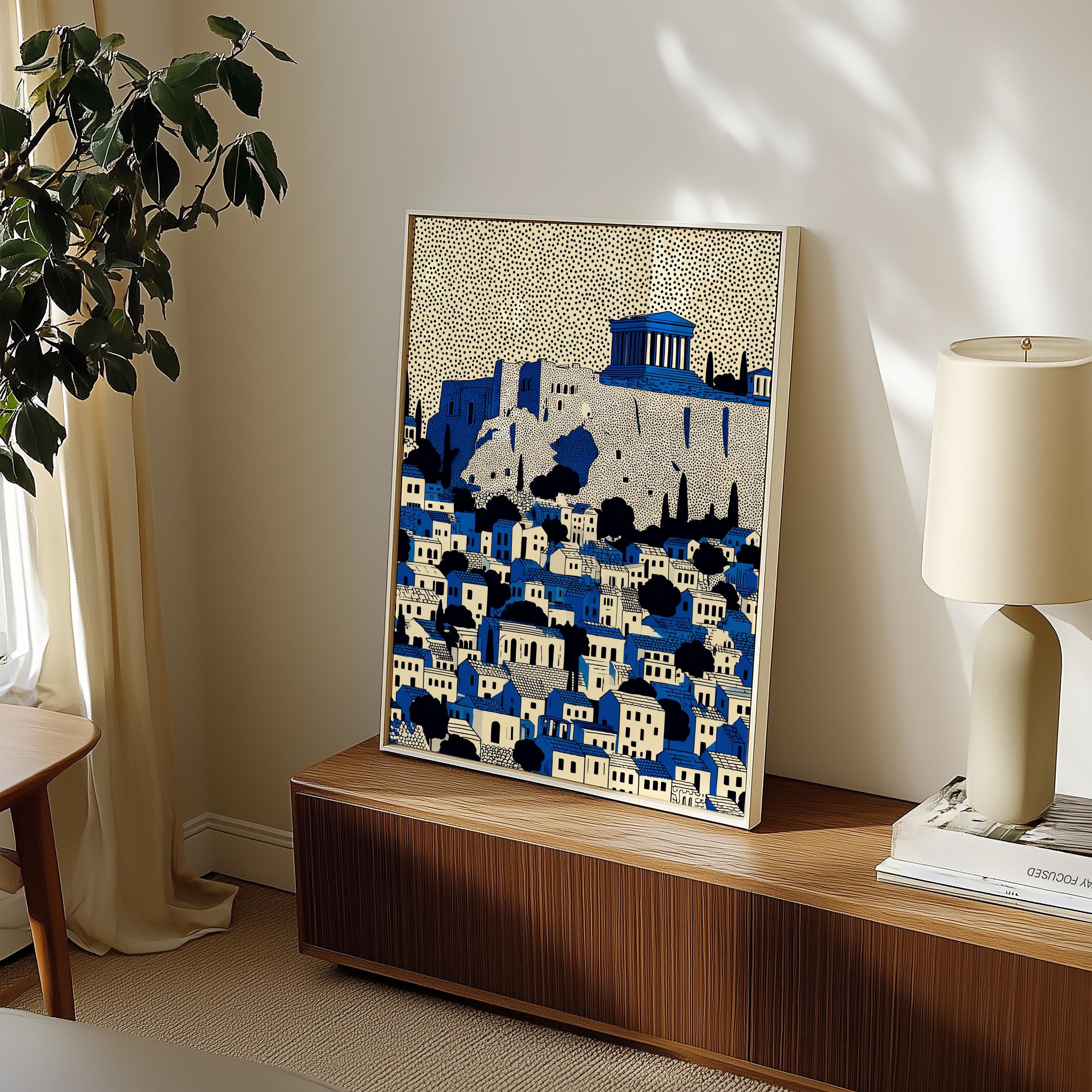 Athens Acropolis Wall Art Print, Pop Art Modern Poster, Greece Travel gift Greek