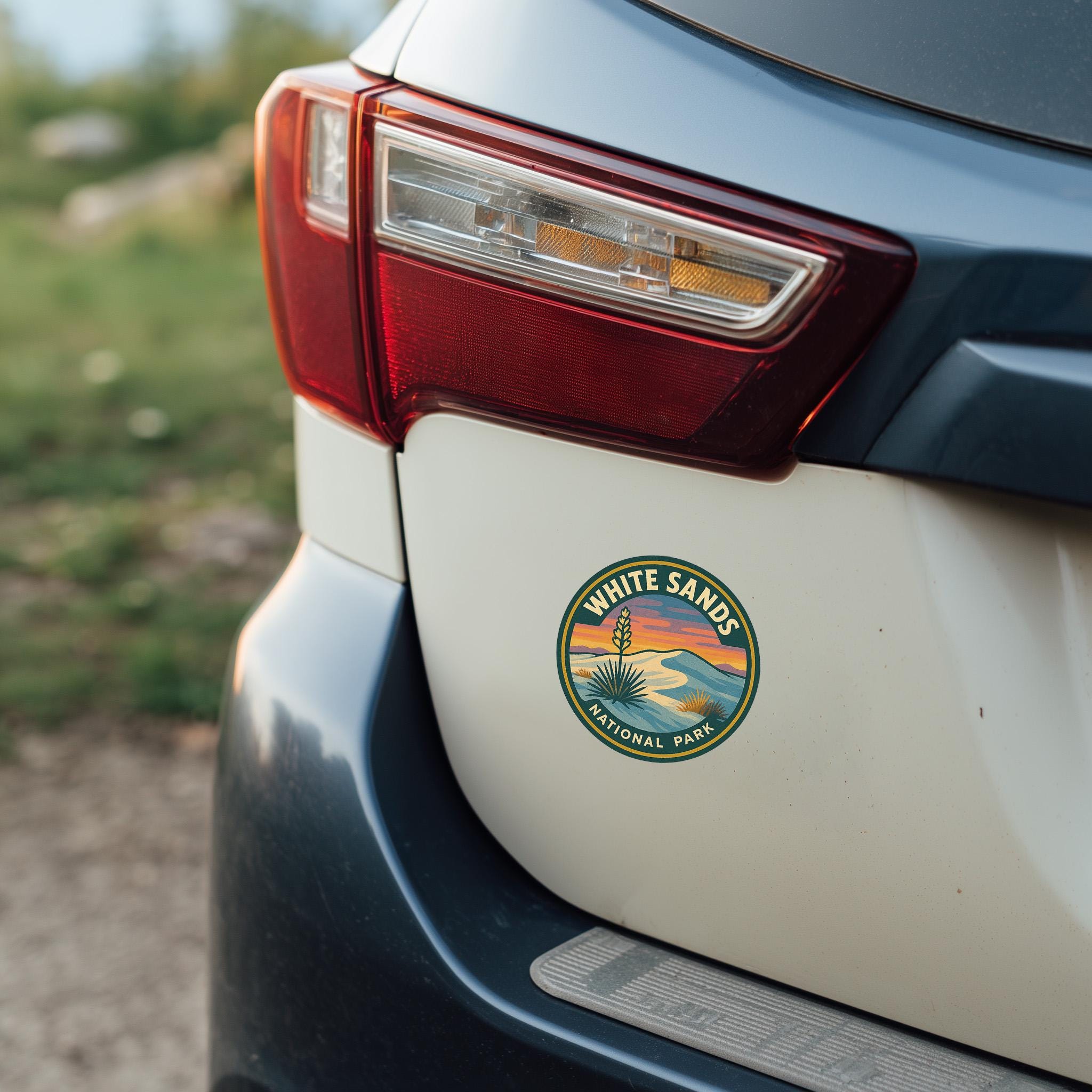 White Sands National Park Car Sticker, Retro Vinyl Decal Bumper Sticker, Vintage Waterproof Camping