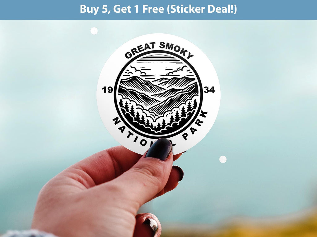 Great Smoky National Park Sticker, Kiss-Cut Vinyl, Waterproof USA Decal Badge Collection