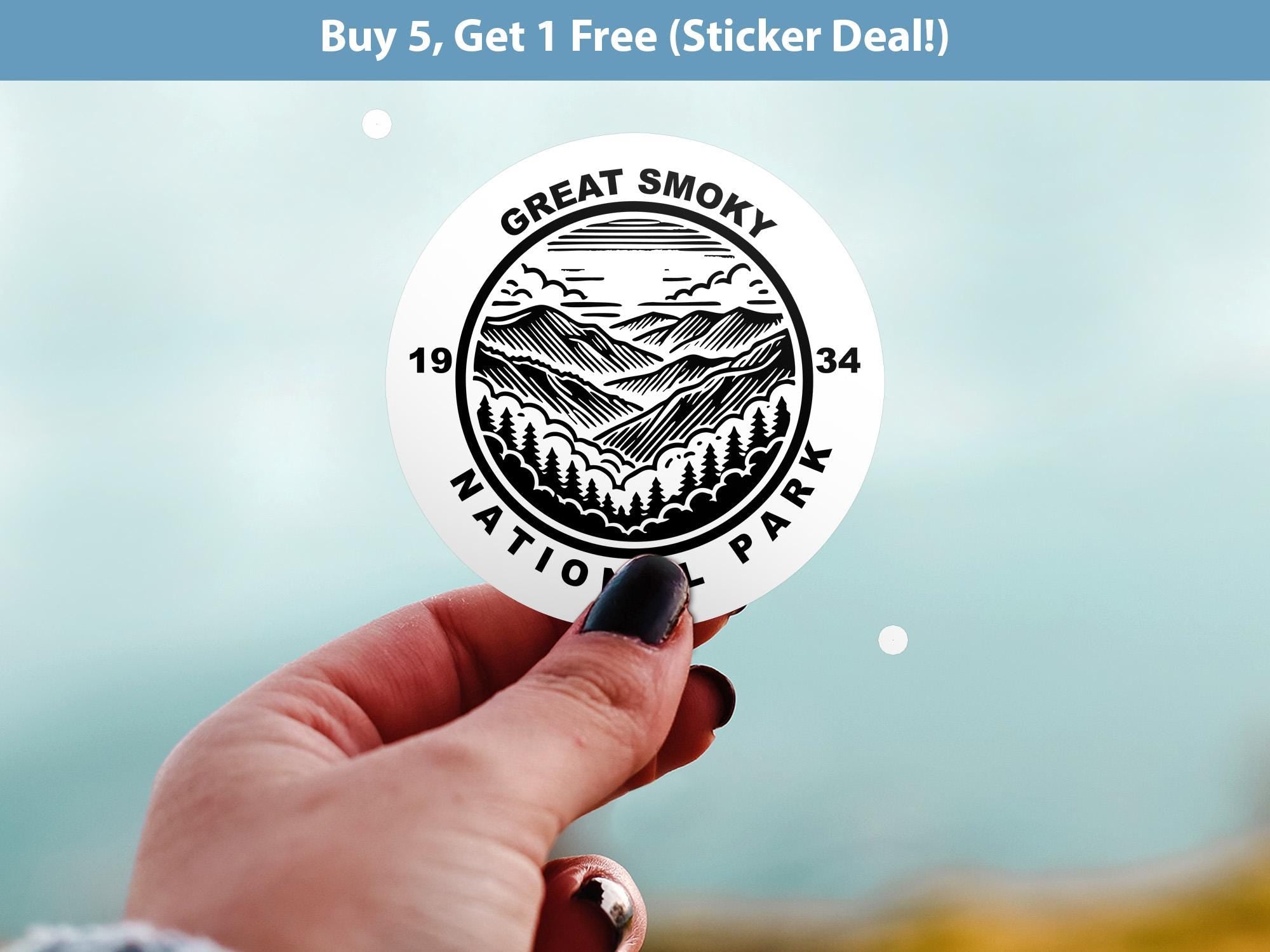 Great Smoky National Park Sticker, Kiss-Cut Vinyl, Waterproof USA Decal Badge Collection