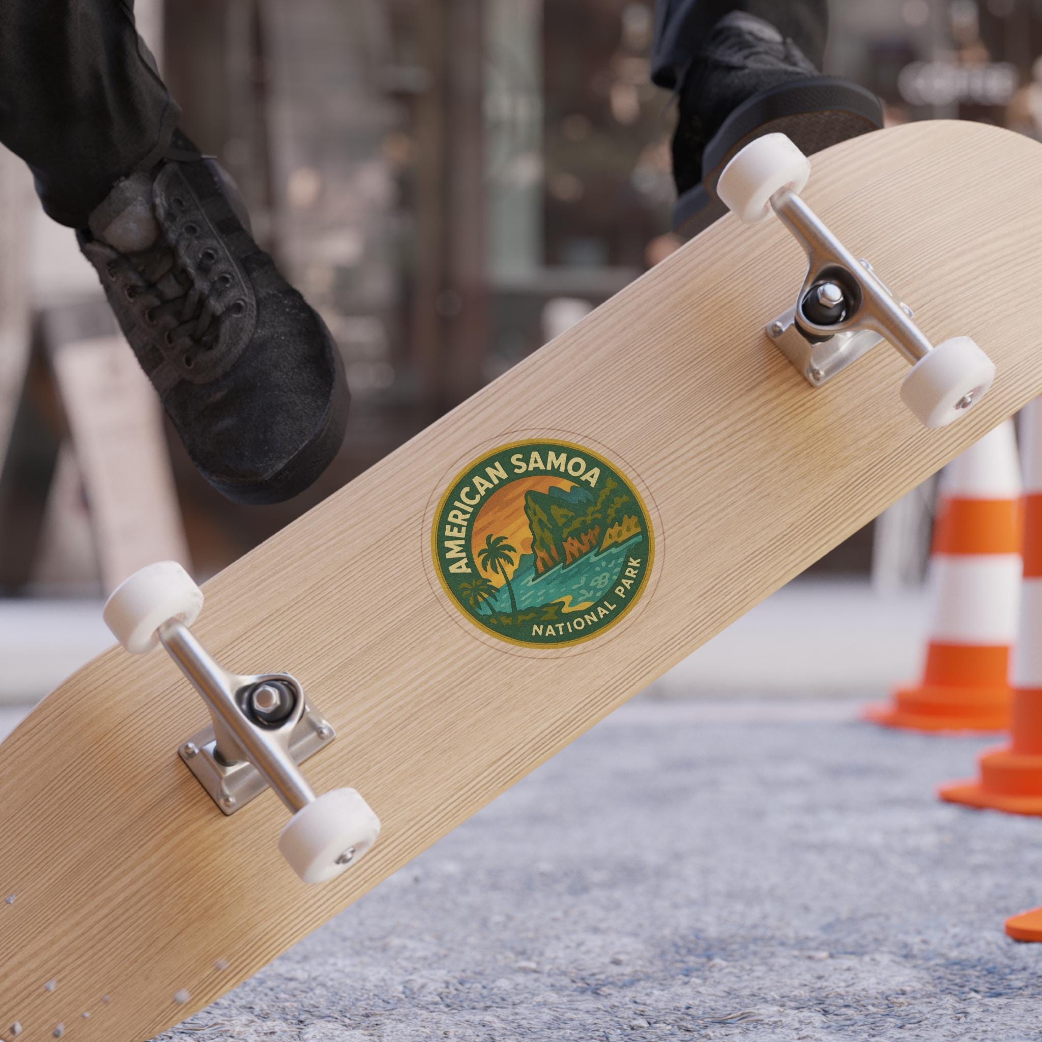 American Samoa National Park Car Sticker, Retro Vinyl Decal Bumper Sticker, Vintage Waterproof Camping