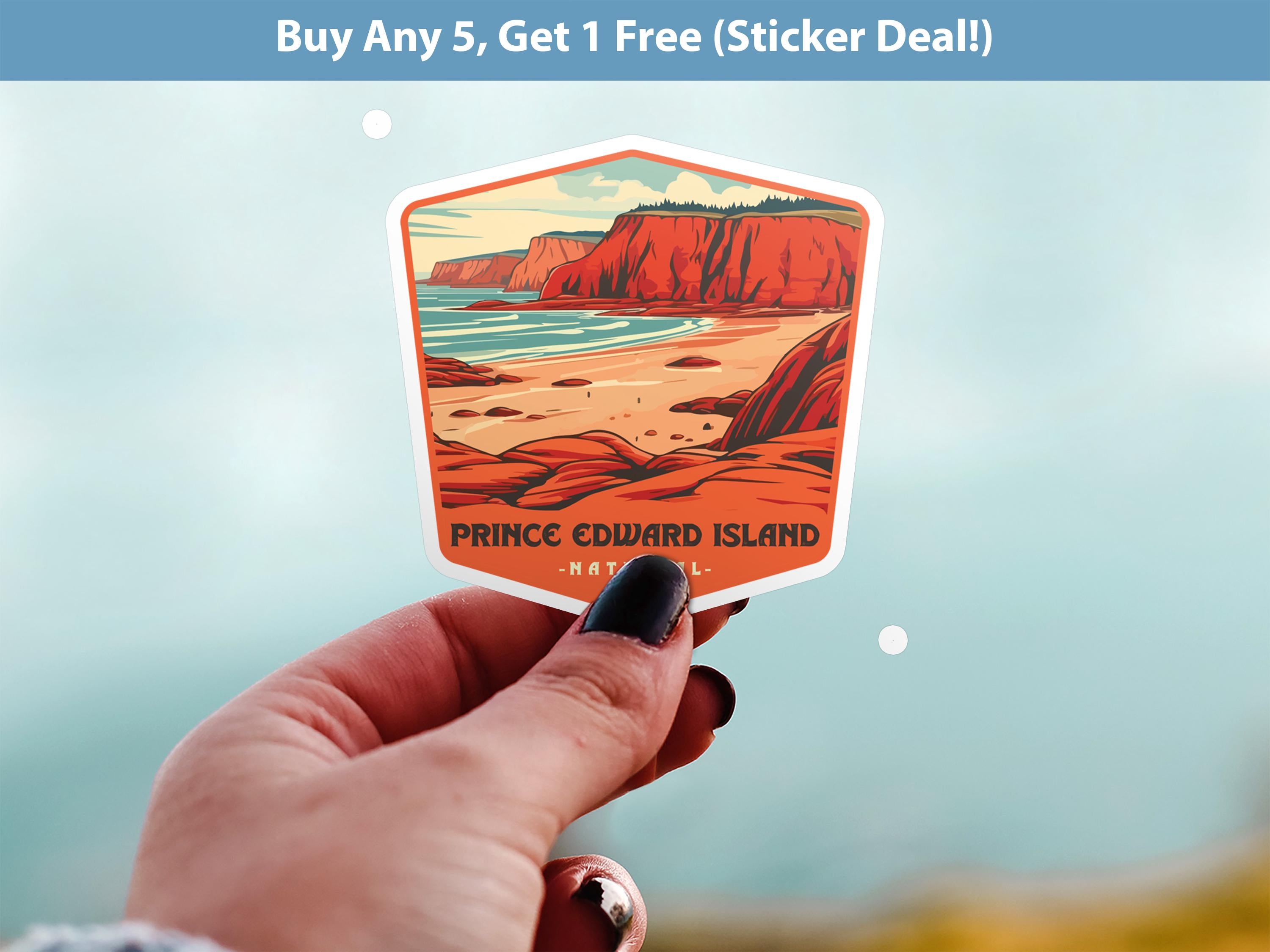 Prince Edward Island National Park Sticker, Vinyl Canada, Retro Water Bottle Decal Hiking