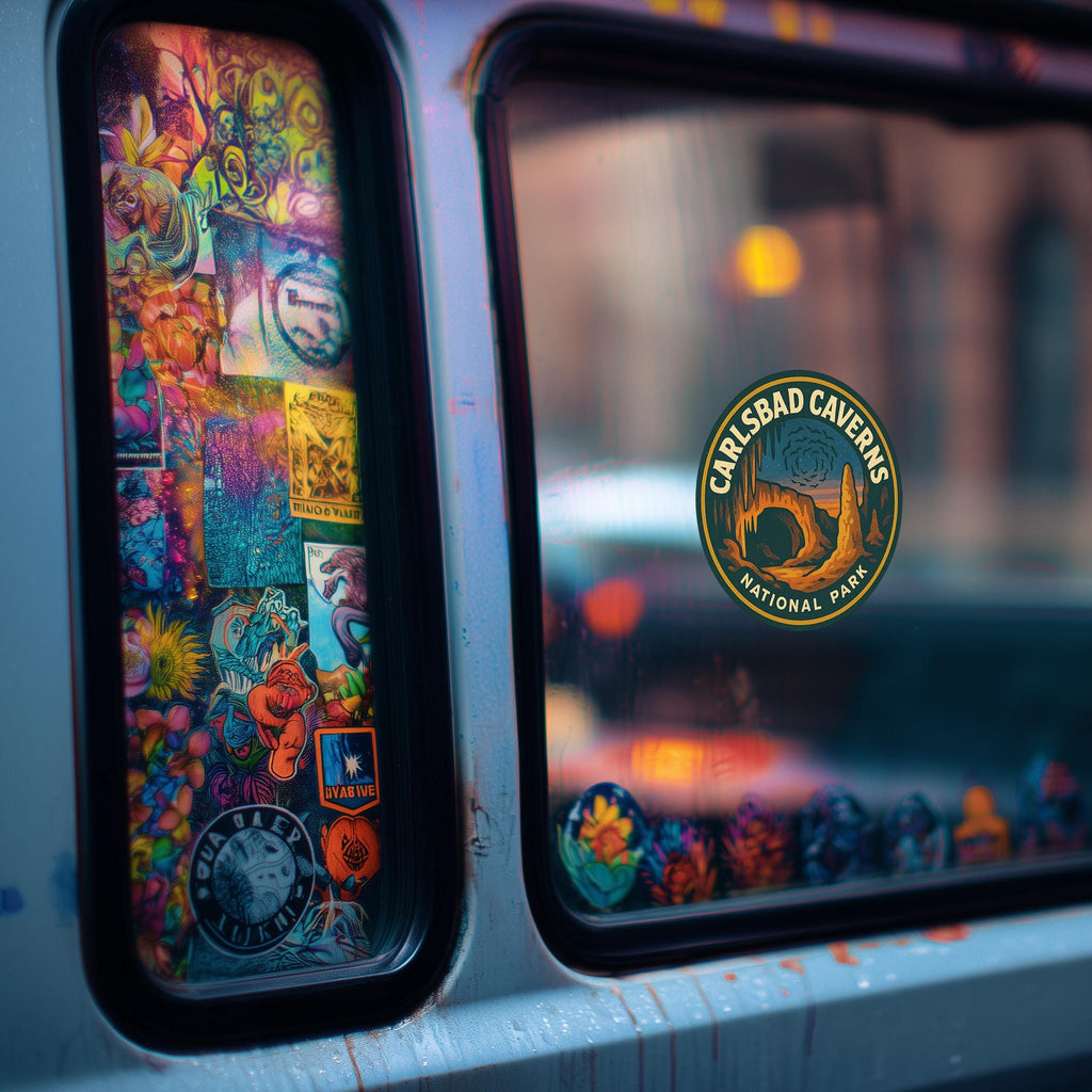 Carlsbad Caverns National Park Car Sticker, Retro Vinyl Decal Bumper Sticker, Vintage Waterproof Camping