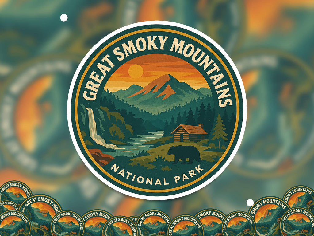 Great Smoky Mountains National Park Sticker, Retro Vinyl Waterproof Decal, Vintage USA Travel Collection