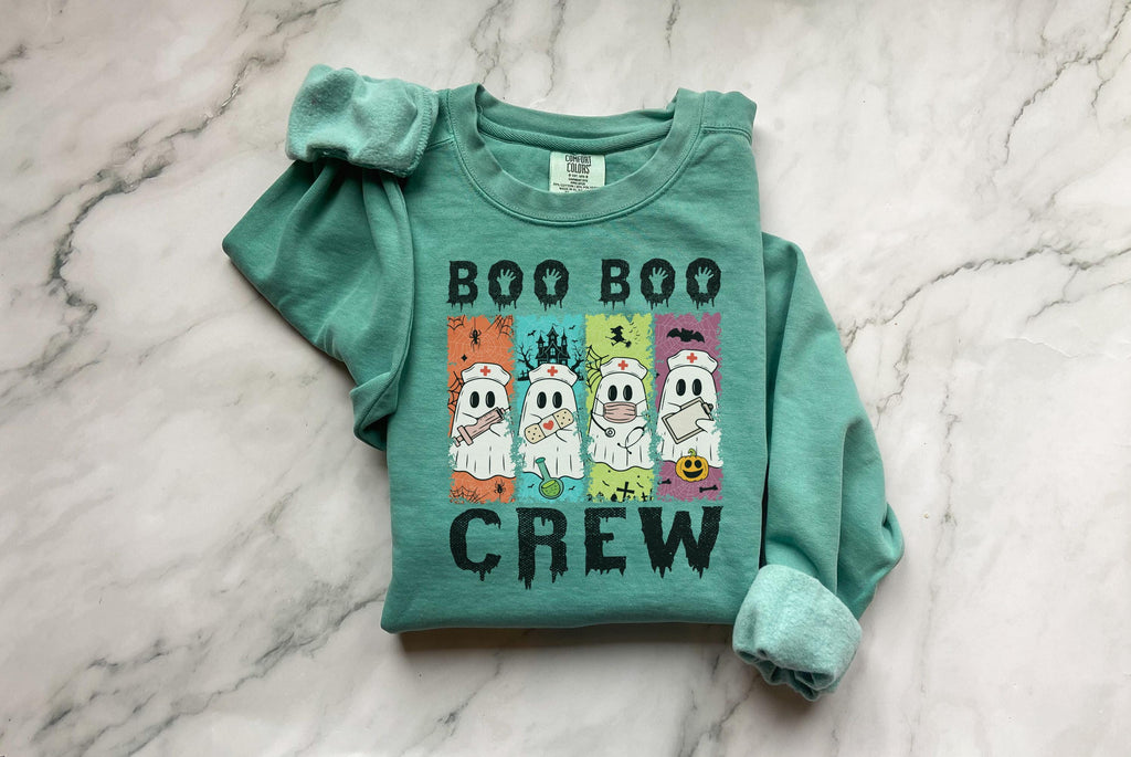 Boo Boo Crew Halloween Ghost Nurse Sweatshirt: Spooky Medical Gift