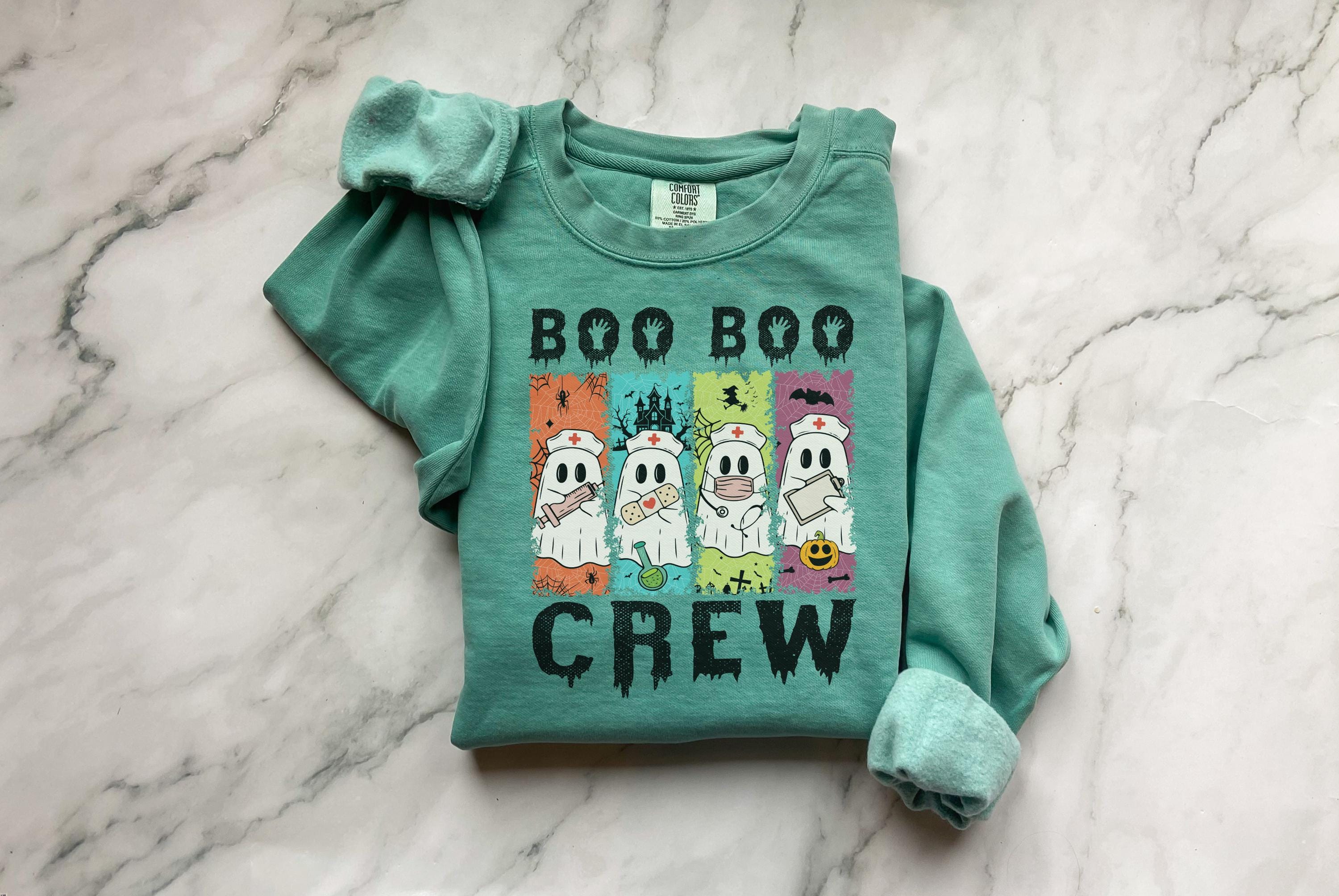 Boo Boo Crew Halloween Ghost Nurse Sweatshirt: Spooky Medical Gift