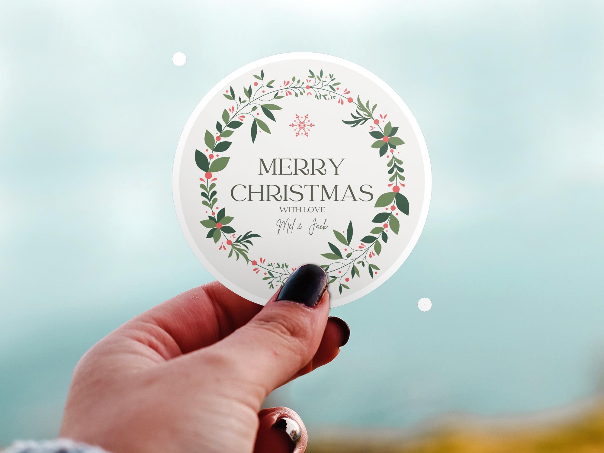 Personalized Christmas Sticker: Waterproof Vinyl Decal for Tumblers