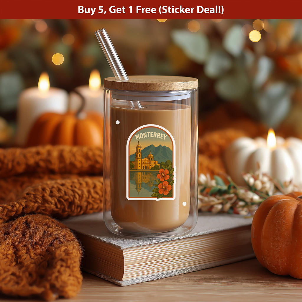 Monterrey Mexico Sticker, Vintage City Vinyl Decal, Retro Travel Lover Collection, Journal Scrapbook