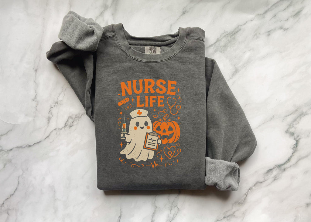 Nurse Life Halloween Cute Retro shirt, Spooky Fall Sweatshirt, Cozy Autumn Apparel, Gift for Nurse and healthcare workers