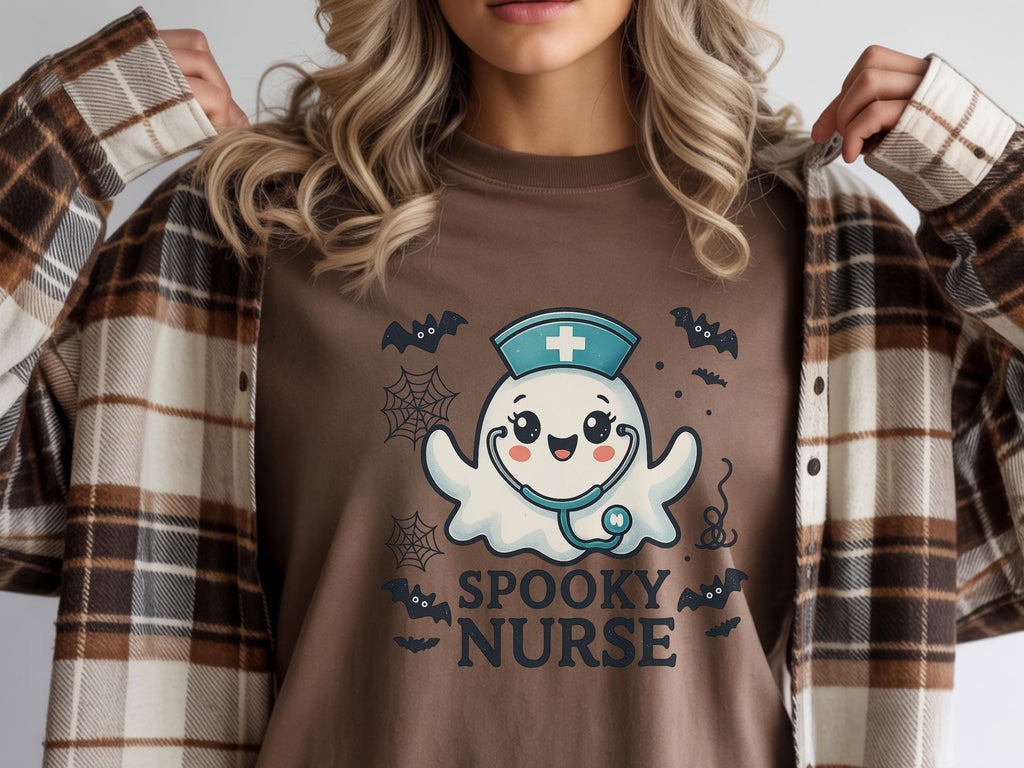 Cute Spooky Halloween sweatshirt , Ghost Halloween Nurse Tee, Scary Nurse Shirt, Medical Halloween Shirt, Cute Nurse Gift for nurse