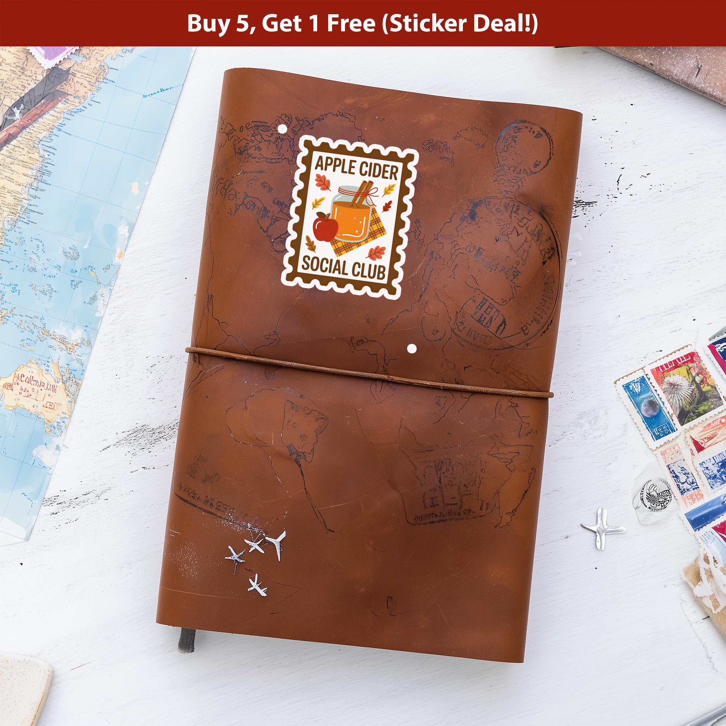 Apple Cider Social Club Stamp sticker, Spooky Halloween Waterproof Decal for tumbler, kindle