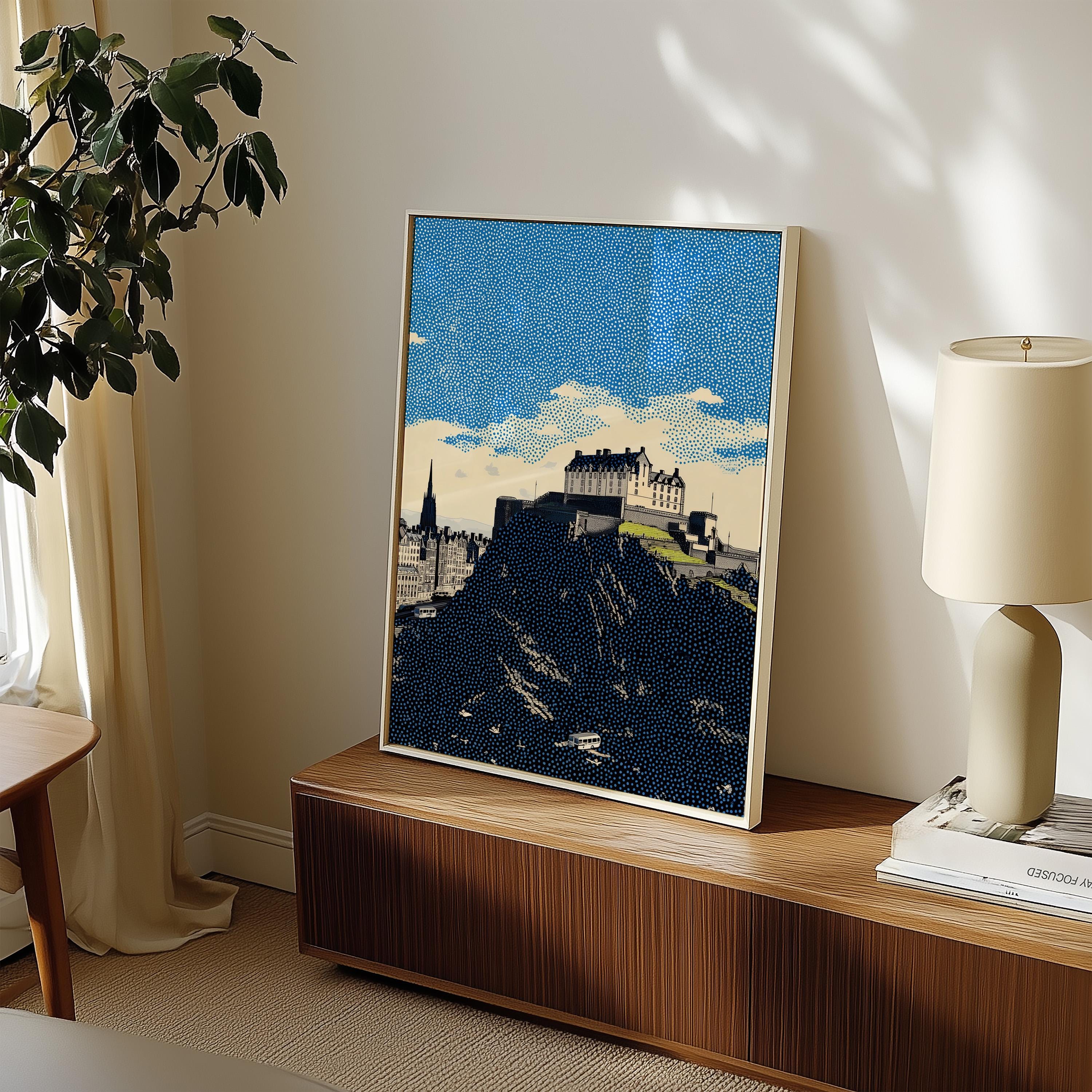 Edinburgh Scotland Wall Art Print, Pop Art Modern Large Size Poster Travel Gift Canvas