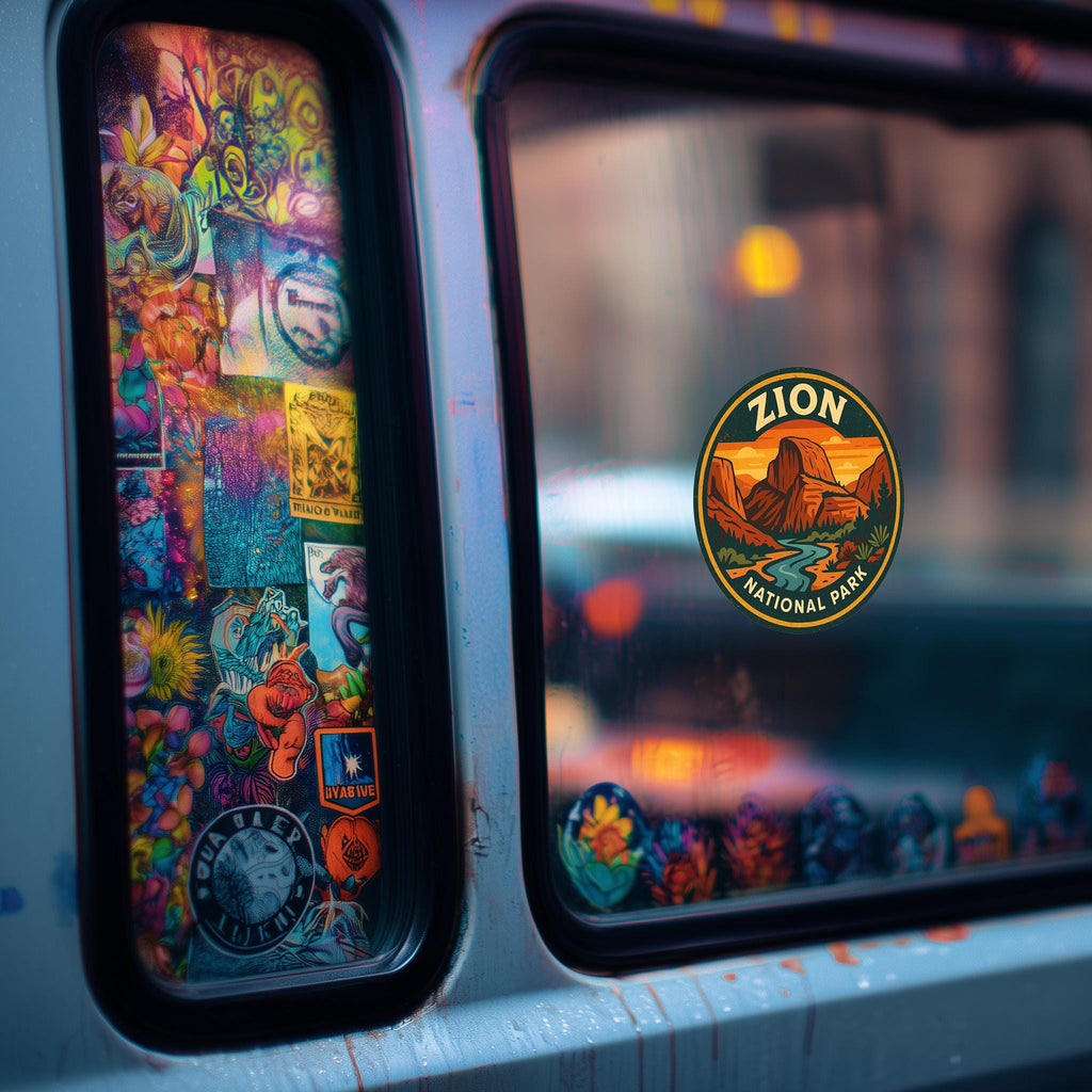 Zion National Park Car Sticker, Retro Vinyl Decal Bumper Sticker, Vintage Waterproof Camping