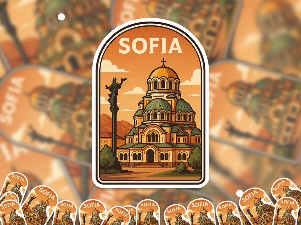 Sofia Bulgaria Sticker, Vintage City Vinyl Decal, Retro Travel Lover Collection, Journal Scrapbook