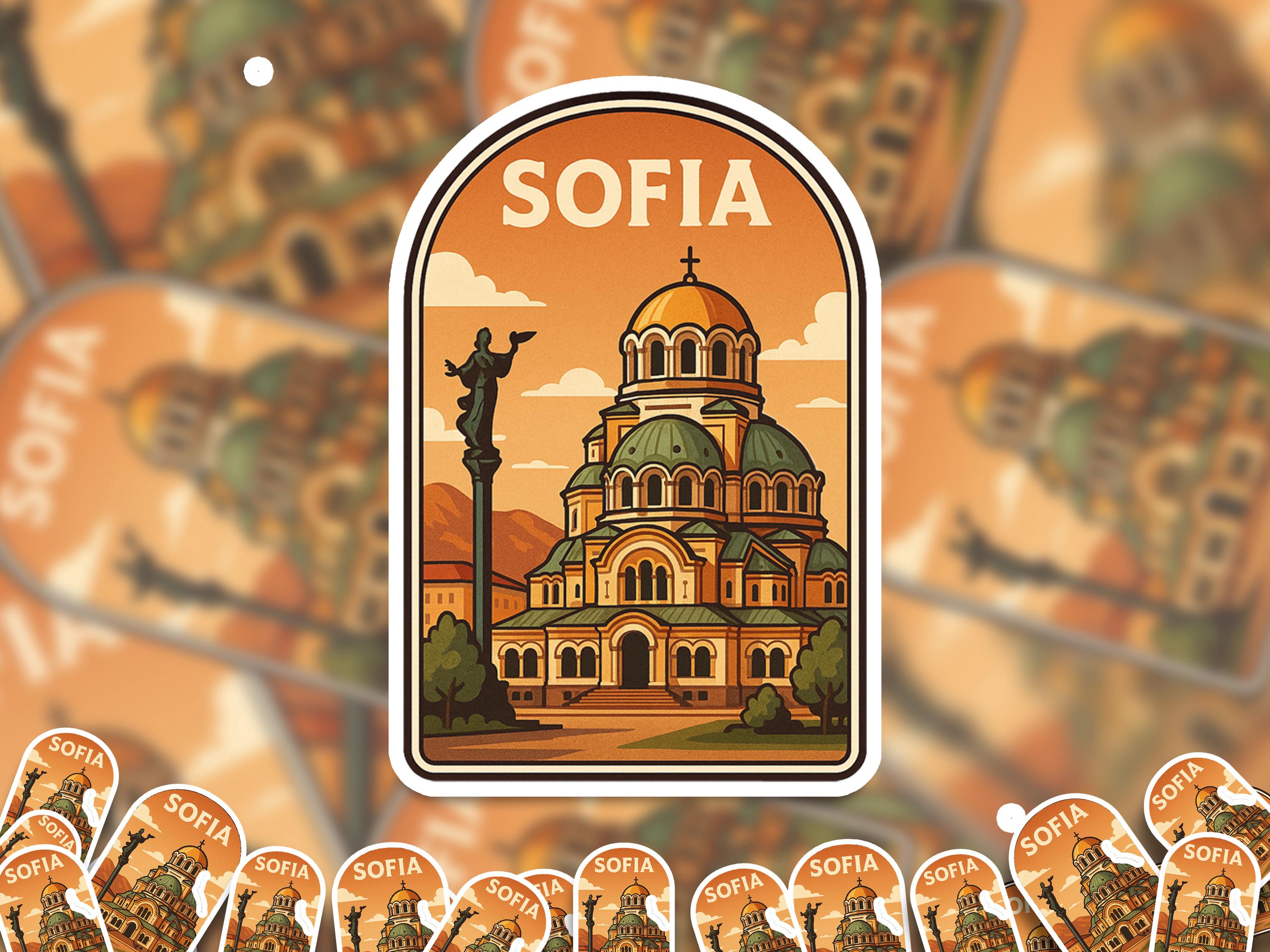 Sofia Bulgaria Sticker, Vintage City Vinyl Decal, Retro Travel Lover Collection, Journal Scrapbook