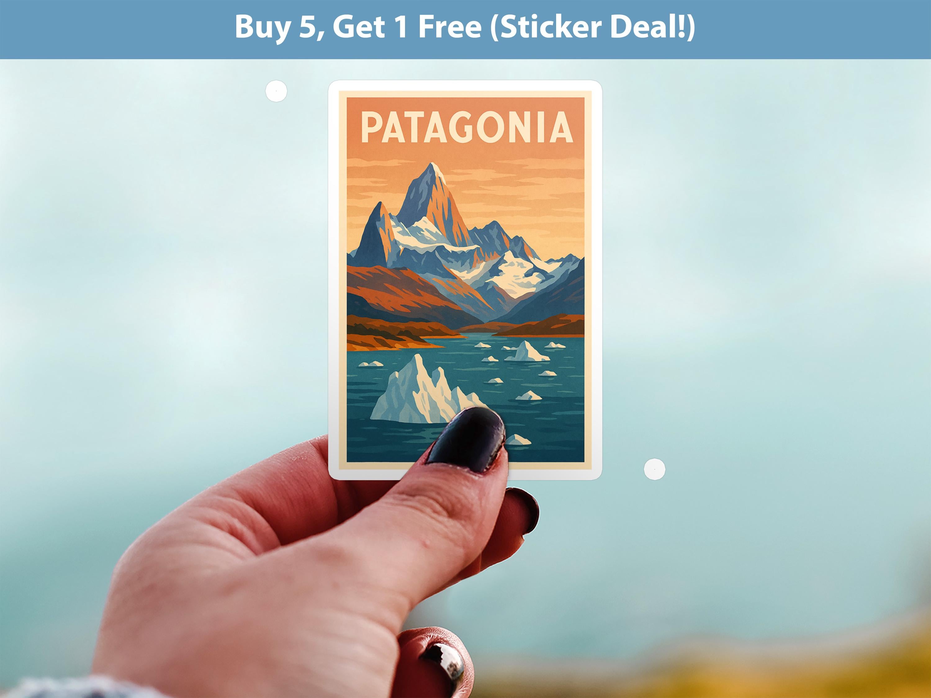 Patagonia Argentina Sticker, Vintage City Vinyl Decal, Retro Travel Lover Collection, Journal Scrapbook