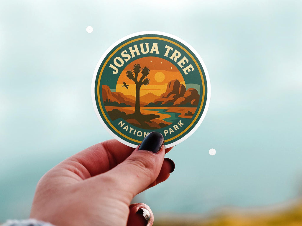 Joshua Tree National Park Sticker Kiss-Cut Vinyl, Waterproof Decal, Retro Travel Lover Collection