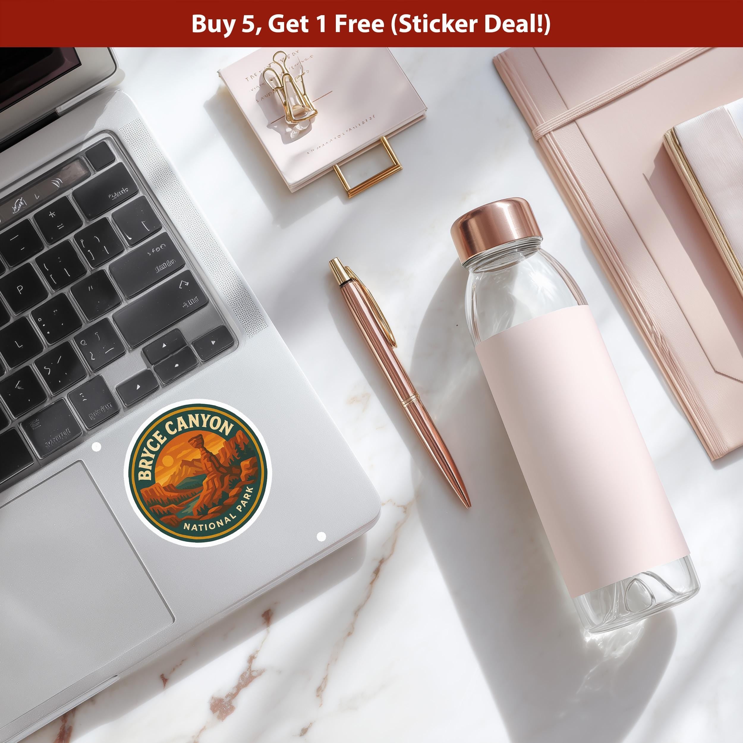 Bryce Canyon National Park Sticker, Retro Vinyl Waterproof Decal, Vintage USA Travel Collection