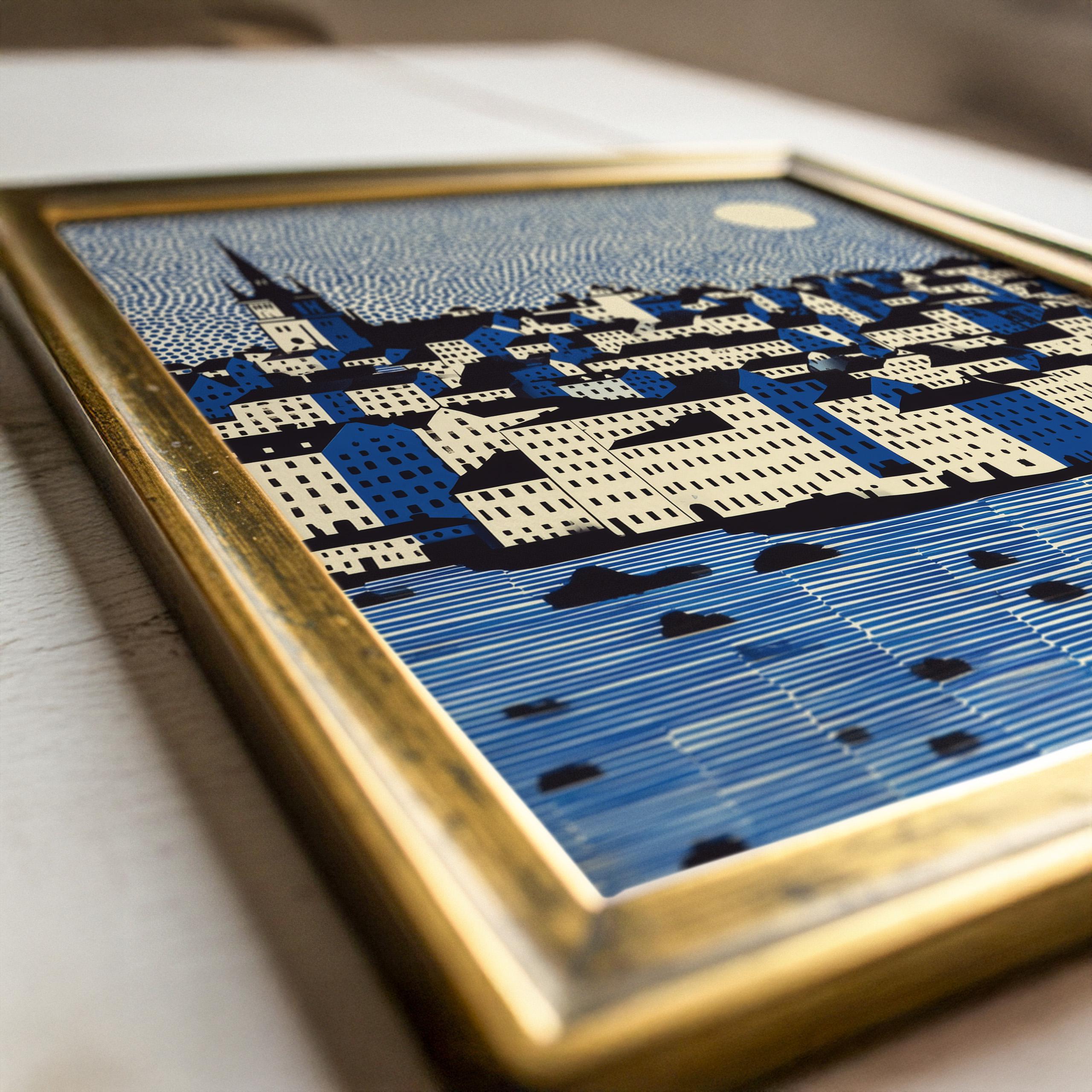 Stockholm Wall Art Print, Pop Art Modern Sweden Poster Travel Gift Canvas