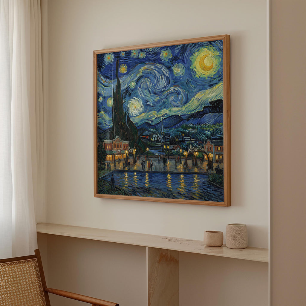 Jackson Wyoming Starry Night Wall Art, Van Gogh Print, Travel Gift Home Decor