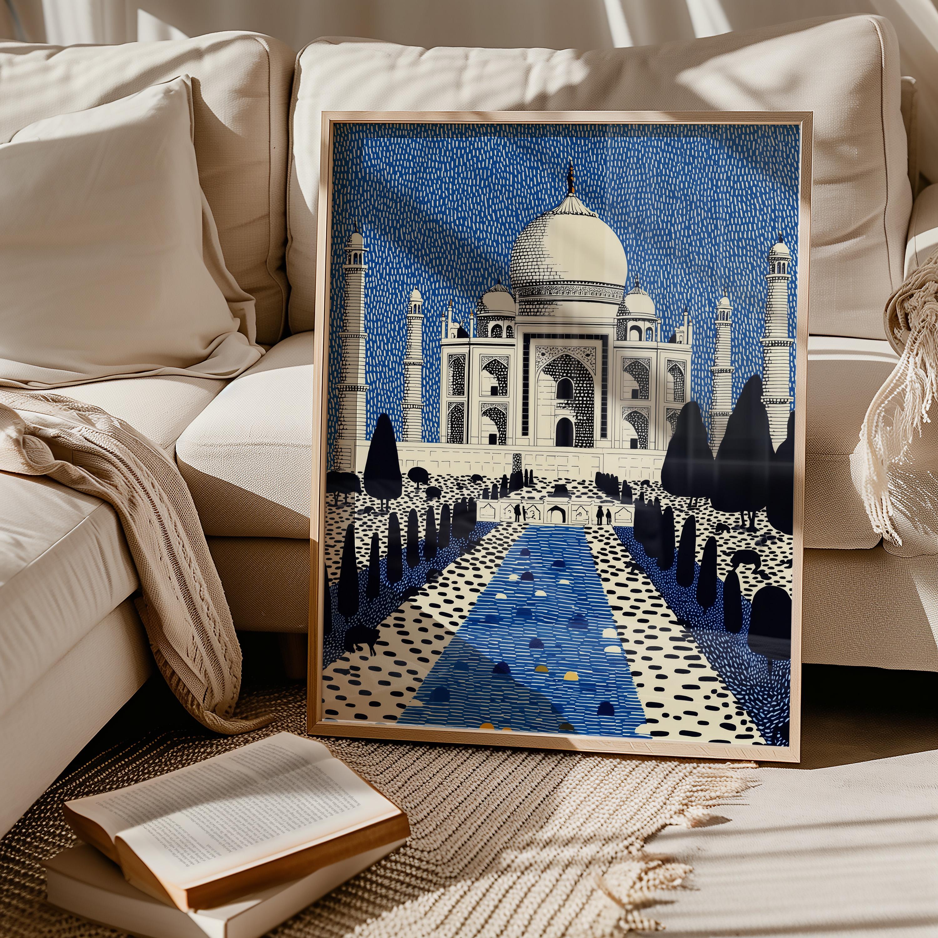 Taj Mahal Print, Pop Art Modern Wall Art Poster India Travel gift