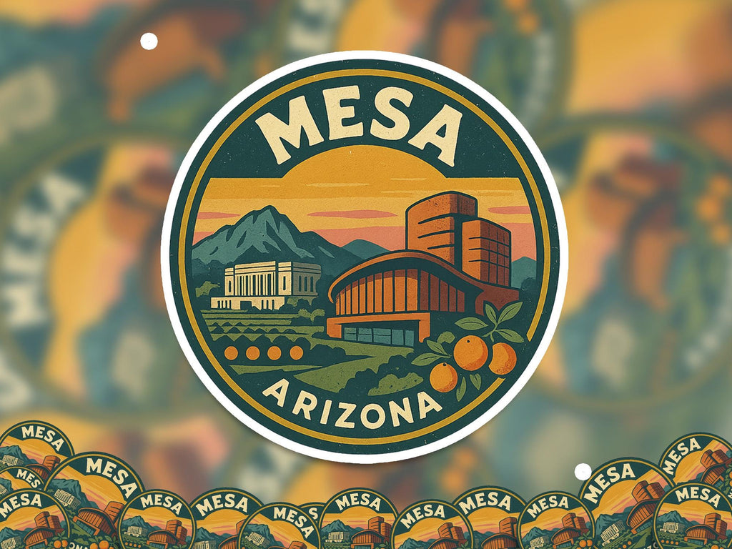 Mesa Arizona US Kiss-Cut Vinyl, Waterproof Decal, Retro Travel Lover Collection