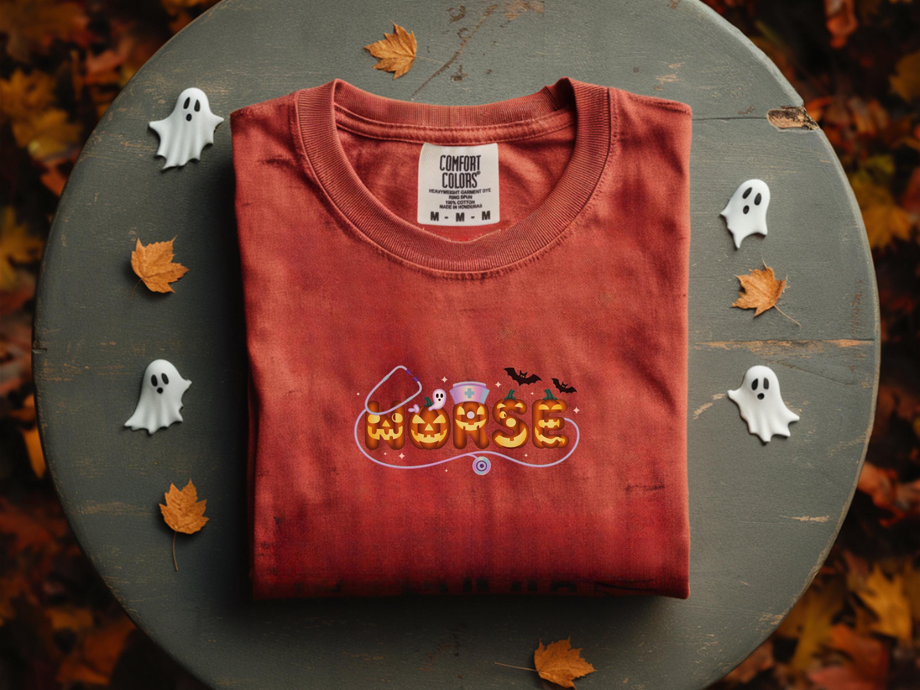 Spooky Ghost Nurse Sweatshirt: Halloween Medical Apparel