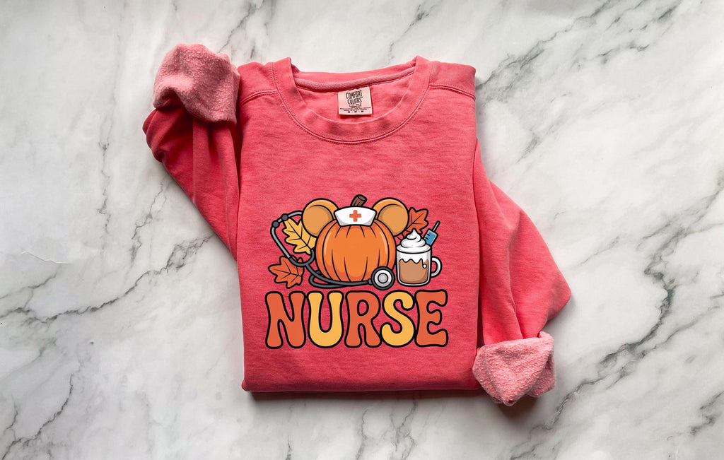 Halloween Nurse Comfort Colors Sweatshirt, Spooky Fall Pullover