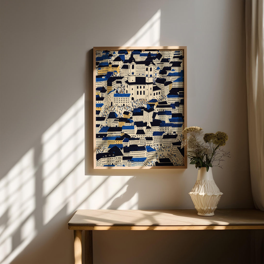 Vilnius Wall Art Print, Pop Art Modern Lithuania Poster Travel Gift Canvas