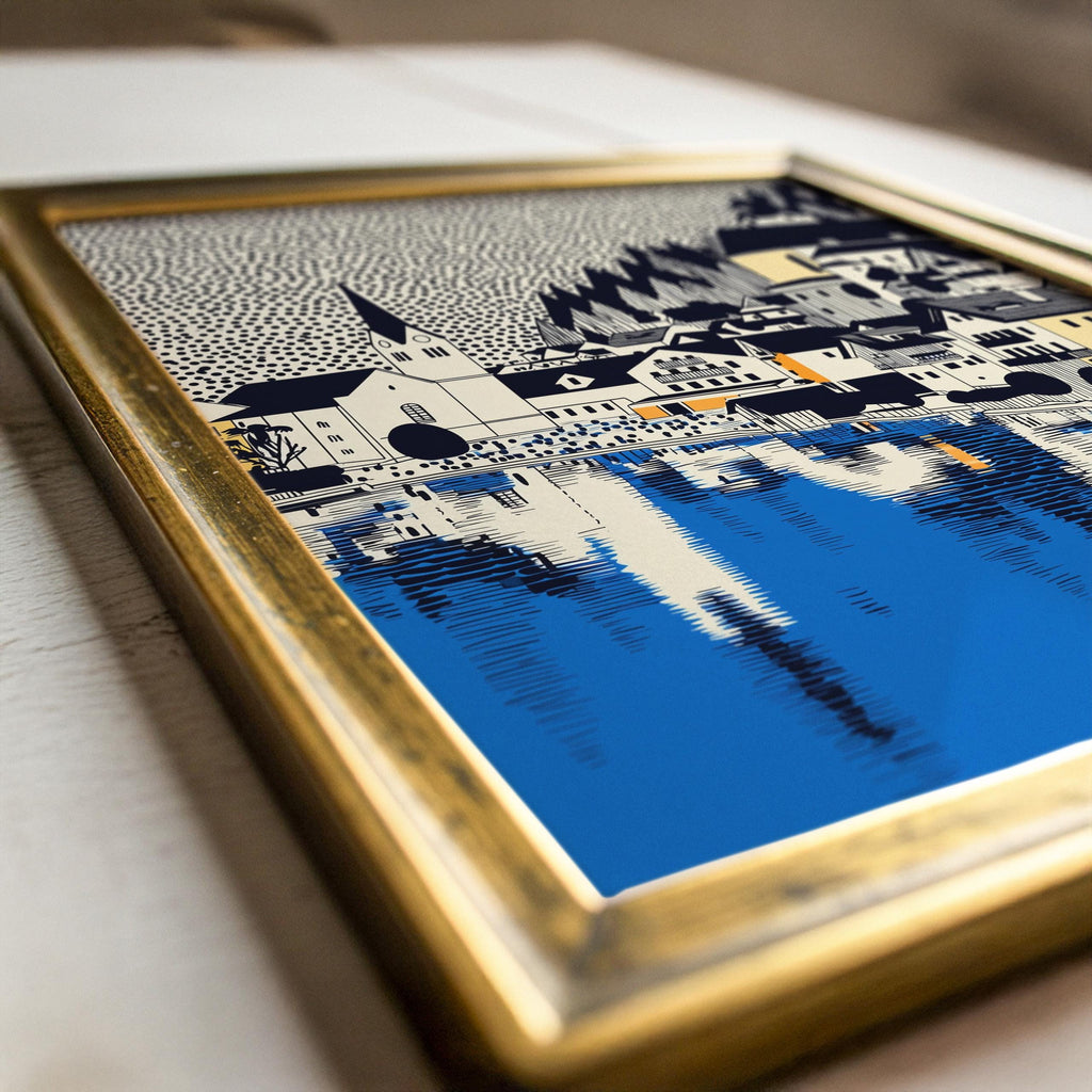 Hallstatt Austria Wall Art Print, Pop Art Modern Poster Travel gift