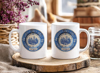 New Orleans Louisiana Mug, Custom Delft Style cup, Personalized Vintage Travel City Gift